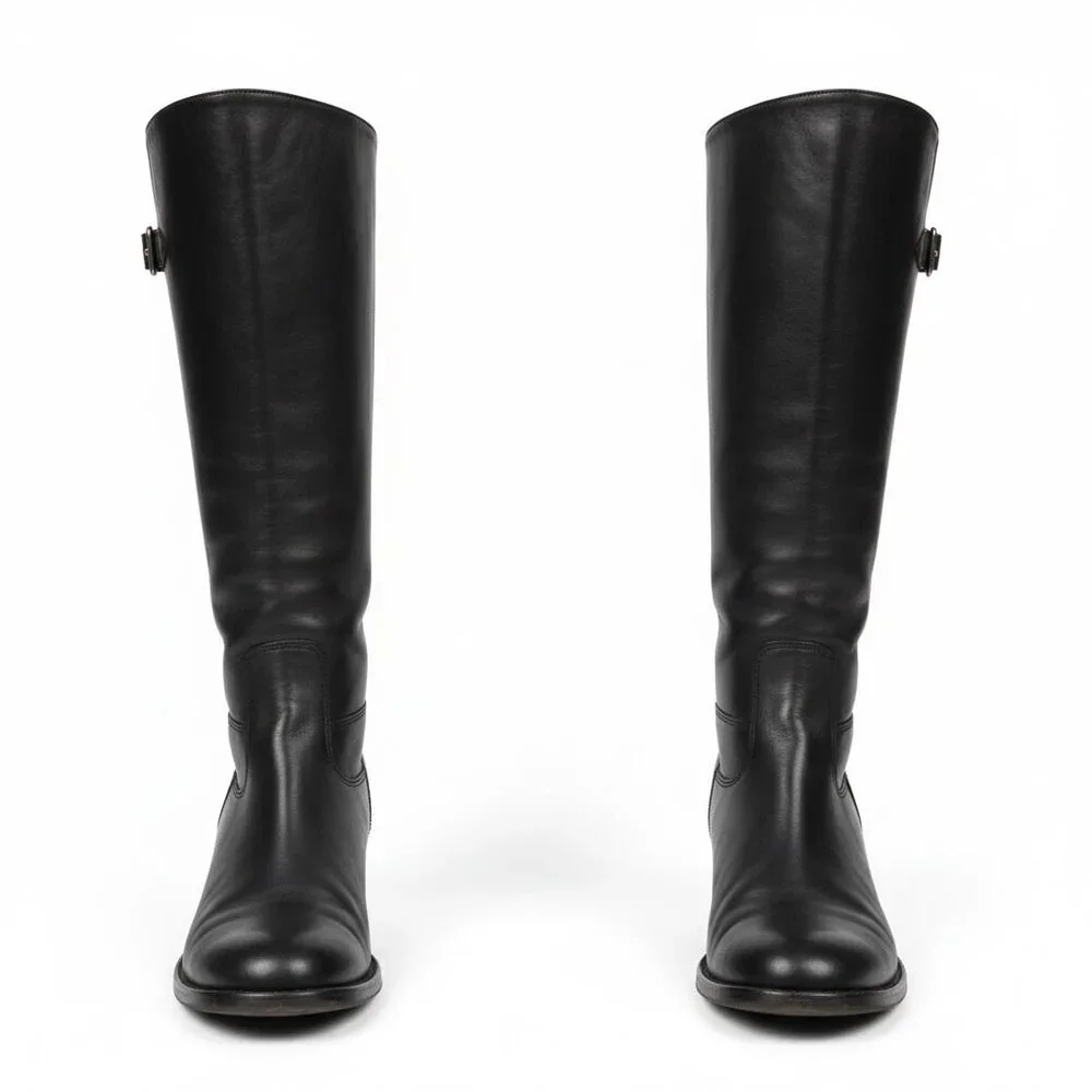 Coach Black Leather Tall Boots | Size 9 | Classic Riding Style - Picture 7 of 8